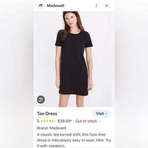 Madewell tee dress black popular item often out of stock